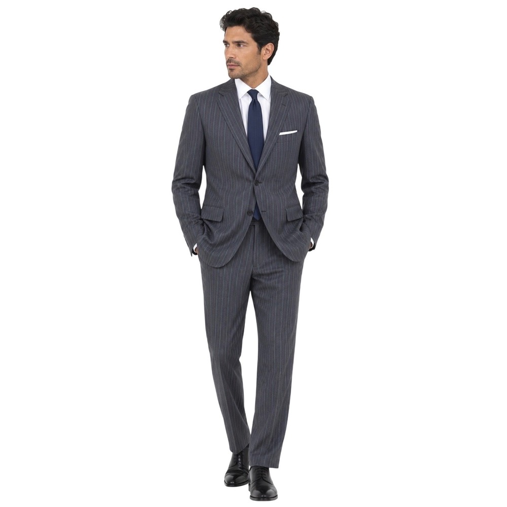 Ermenegildo Zegna Luigi Bianchi Mantova Wool Silk Pinstripe Suit Size 42R W36